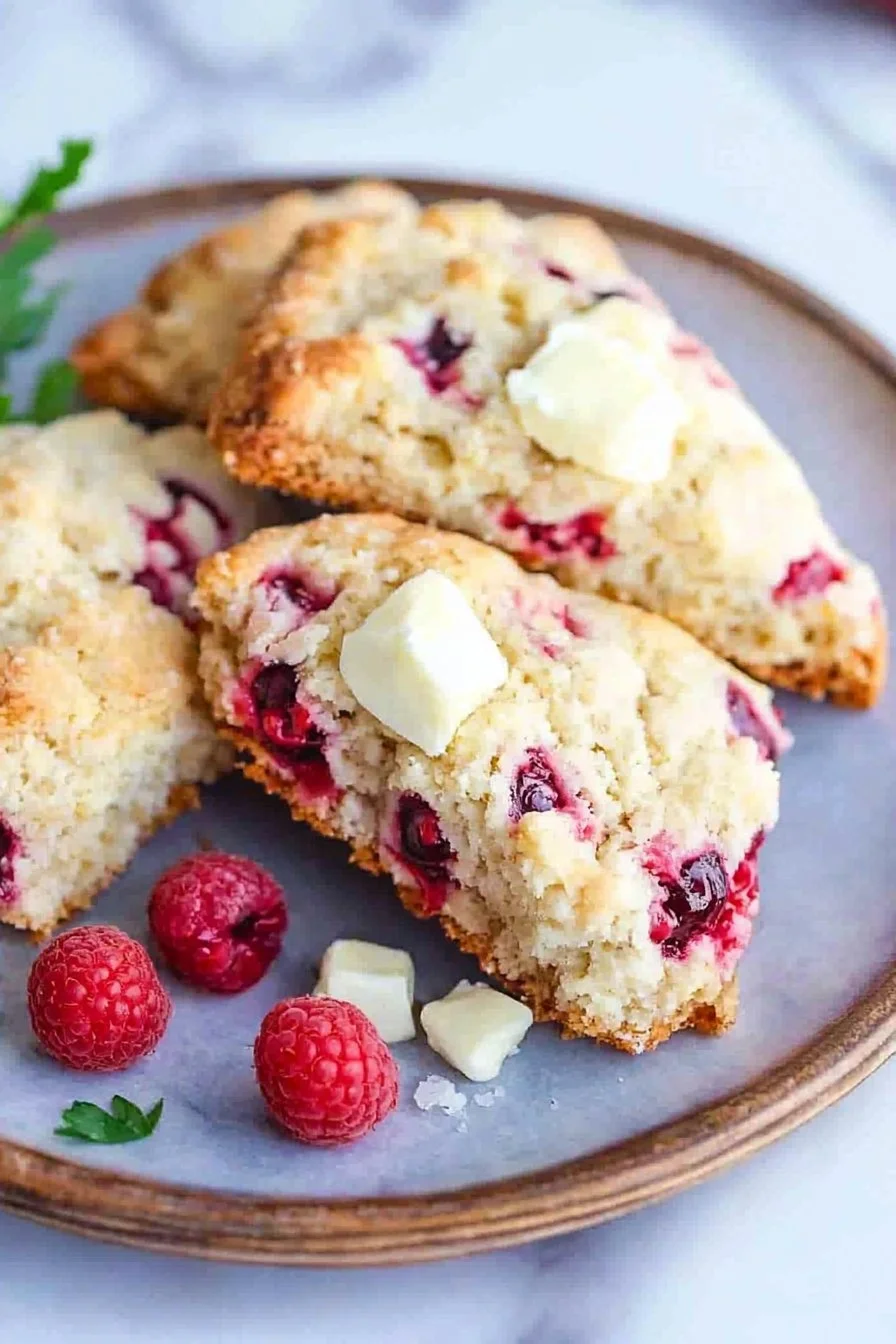 White Chocolate Raspberry Scones