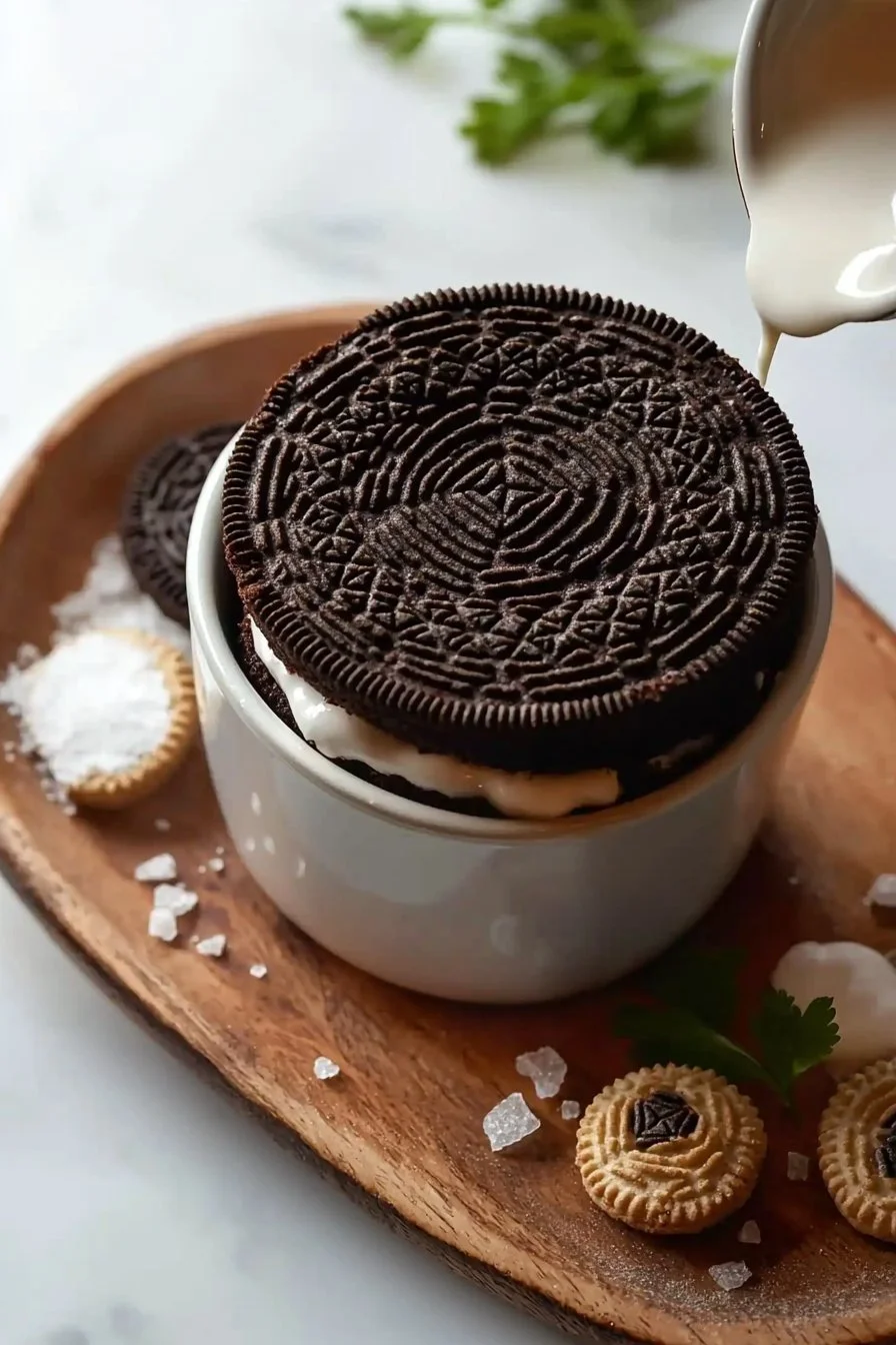 1-Minute Cookies and Cream Mug Cake