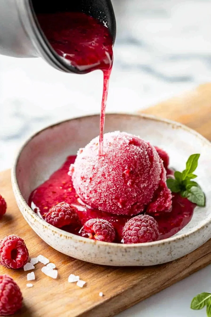 3-Ingredient Homemade Raspberry Sorbet