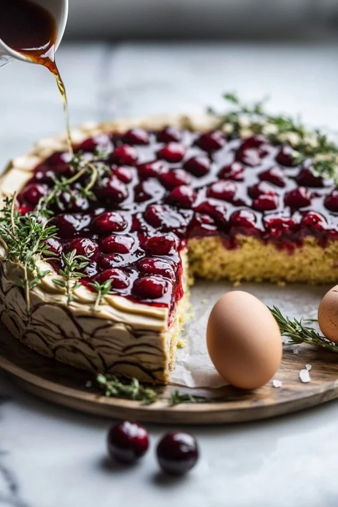 Delicious slice of 4-Ingredient Cherry Cake on a plate