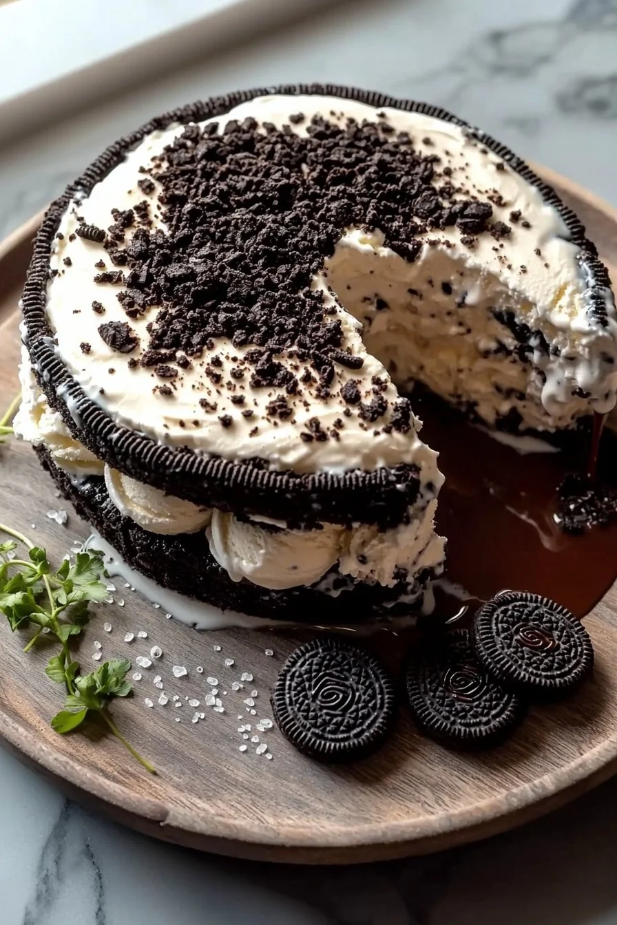 4-Ingredient Cookies and Cream Ice Cream Cake