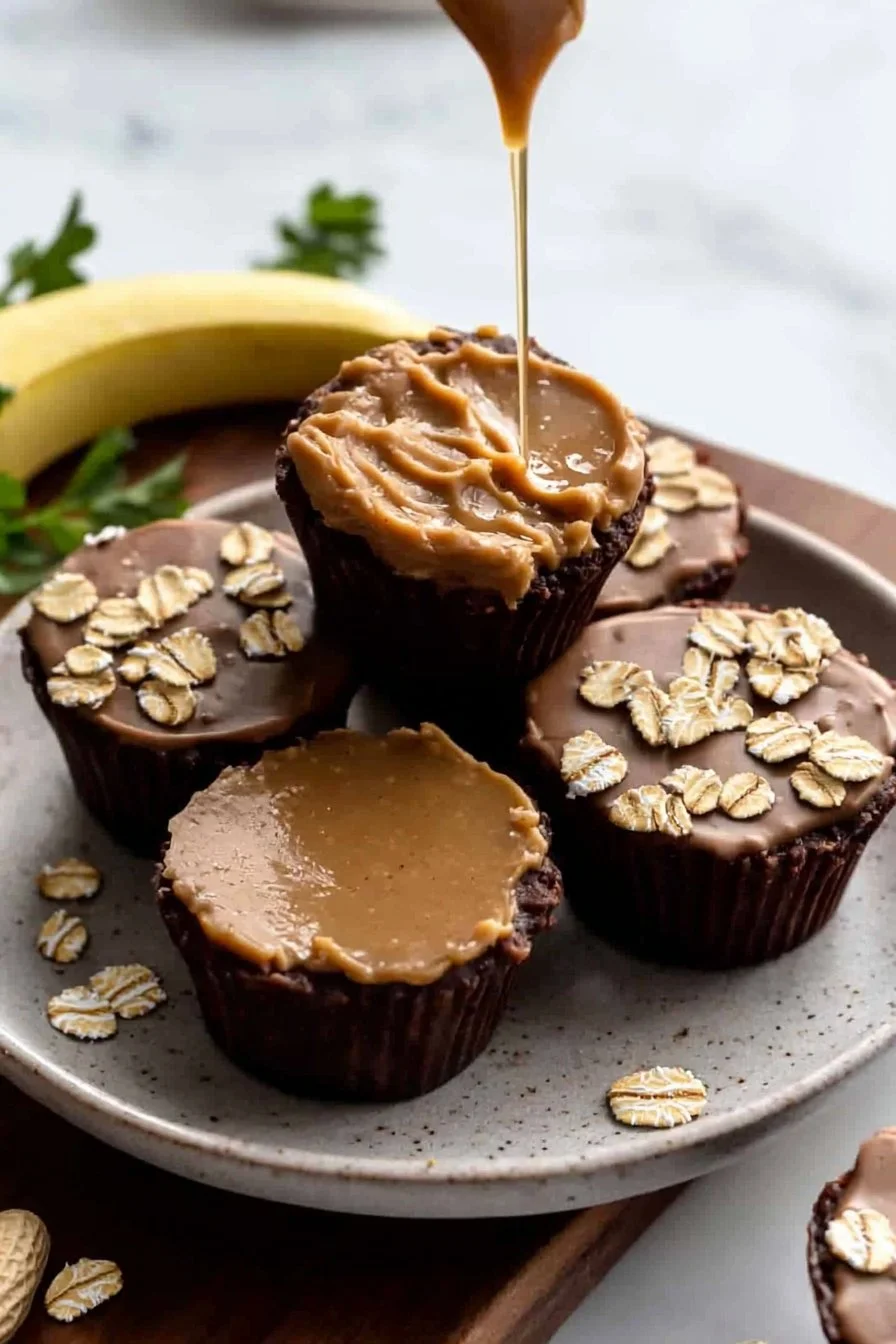 4 Ingredient Peanut Butter Banana Cookie Dough Fudge Cups