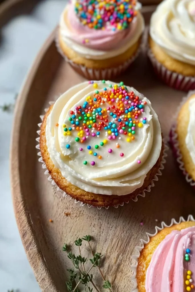 Colorful birthday cupcakes decorated for a festive celebration