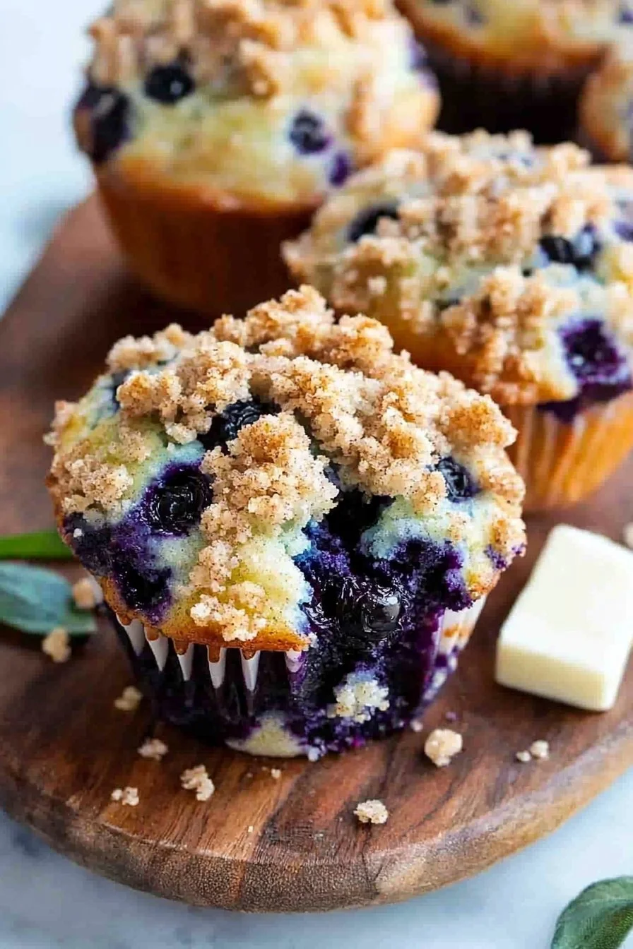 Blueberry Muffins With Streusel Crumb Topping