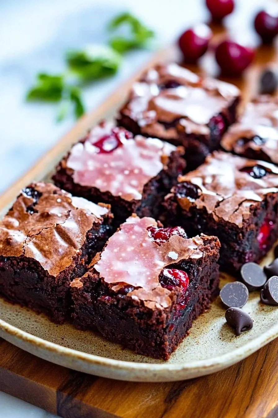 Chewy Chocolate Cherry Brownies