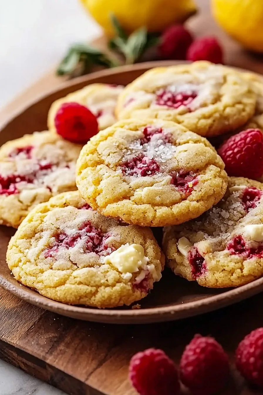 Chewy Lemon Raspberry Cookies