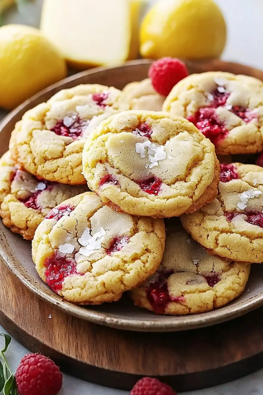 Chewy Lemon Raspberry Cookies