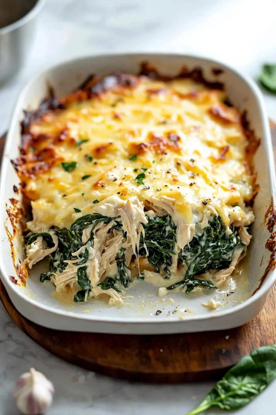 Chicken and Spinach Casserole with Cream Cheese