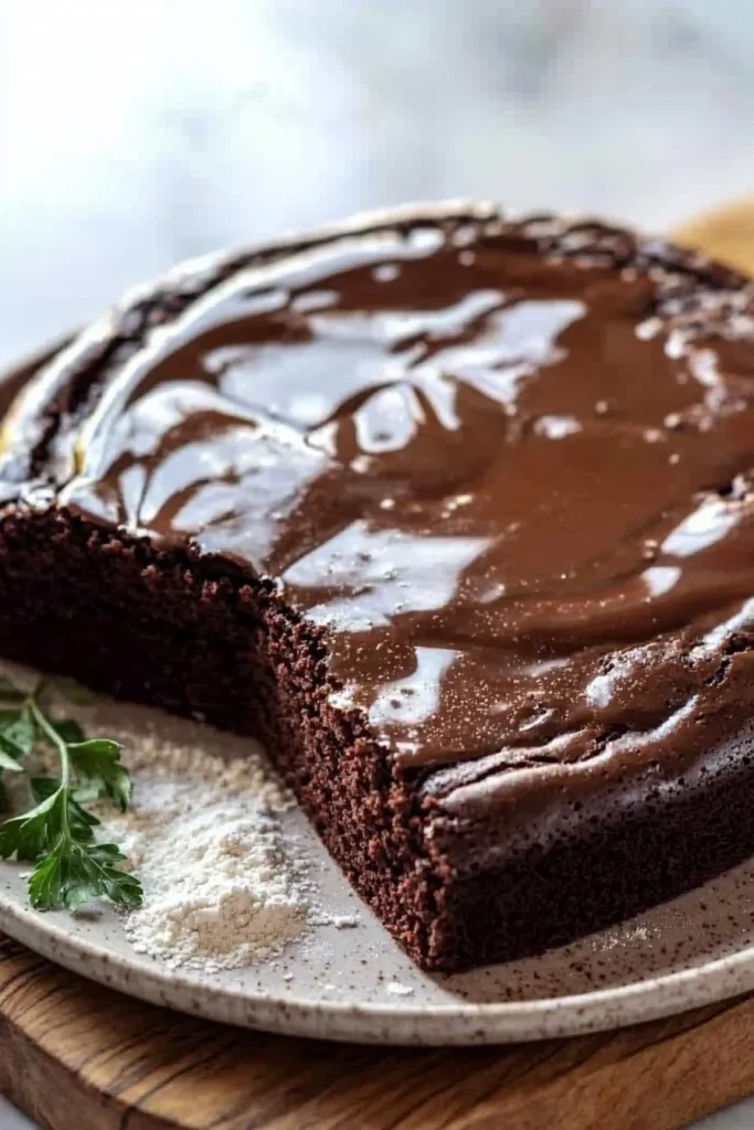 Decadent Chocolate Craving Cake topped with luxurious chocolate frosting