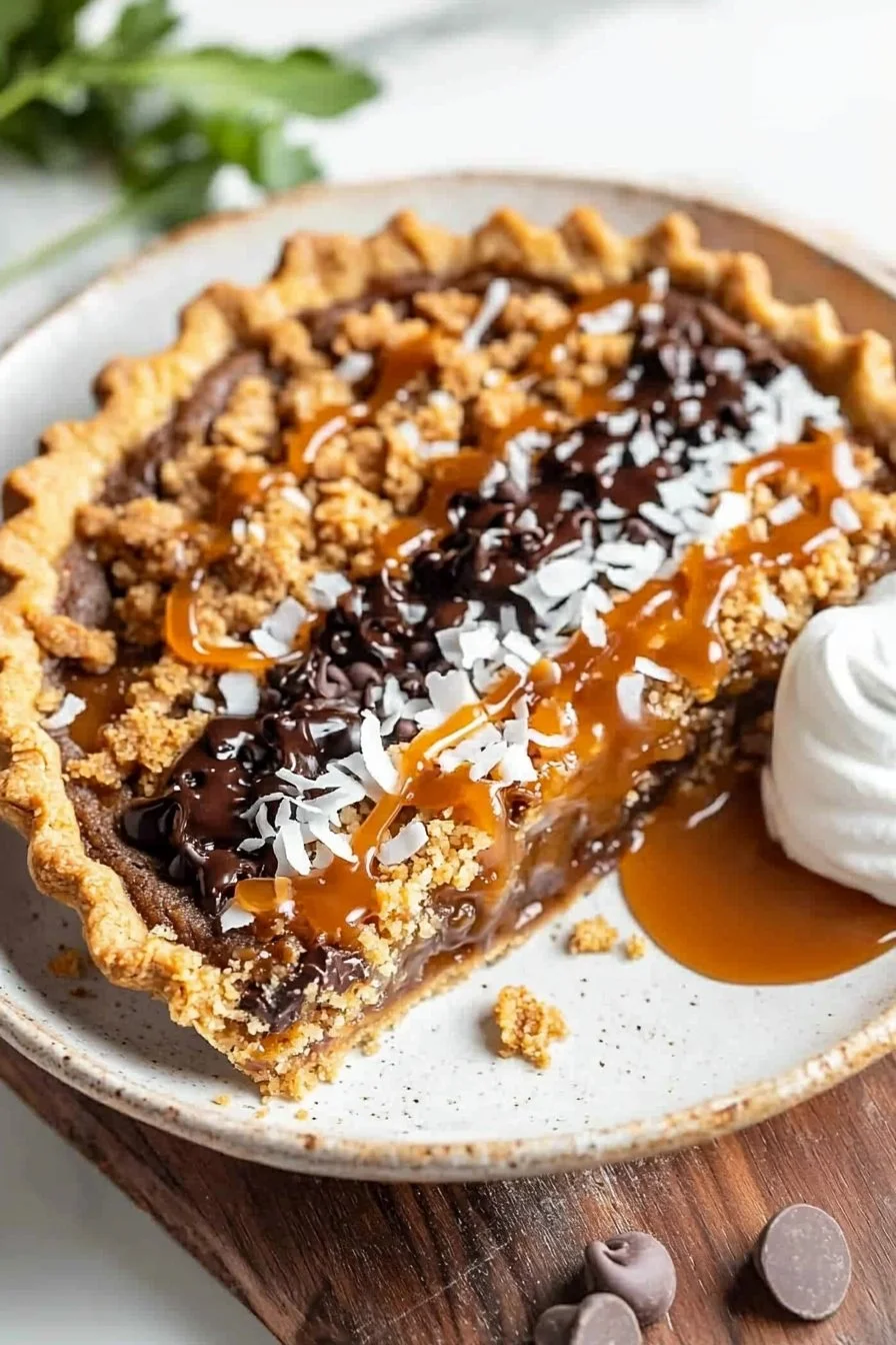 Coconut Caramel Cookie Pie