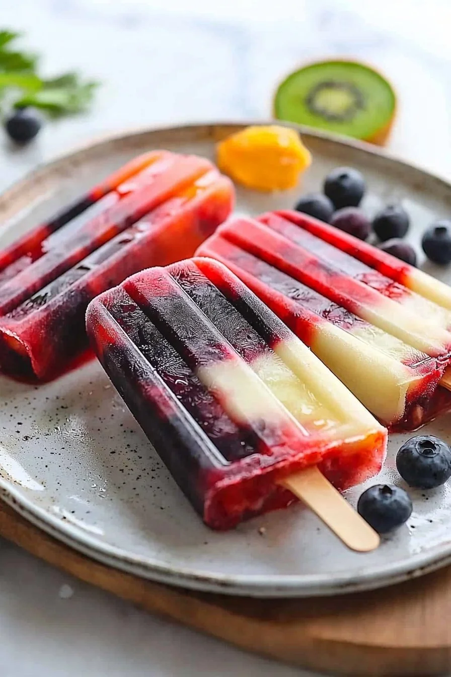 Colorful Fruit Popsicles