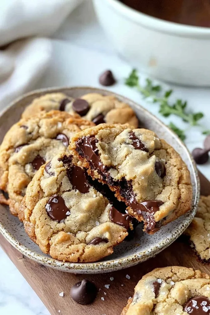 Delicious copycat Crumbl chocolate chip cookie on a plate
