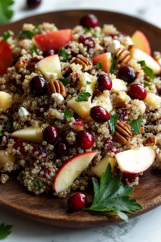Cranberry Apple Quinoa Salad with fresh apples, cranberries, and quinoa