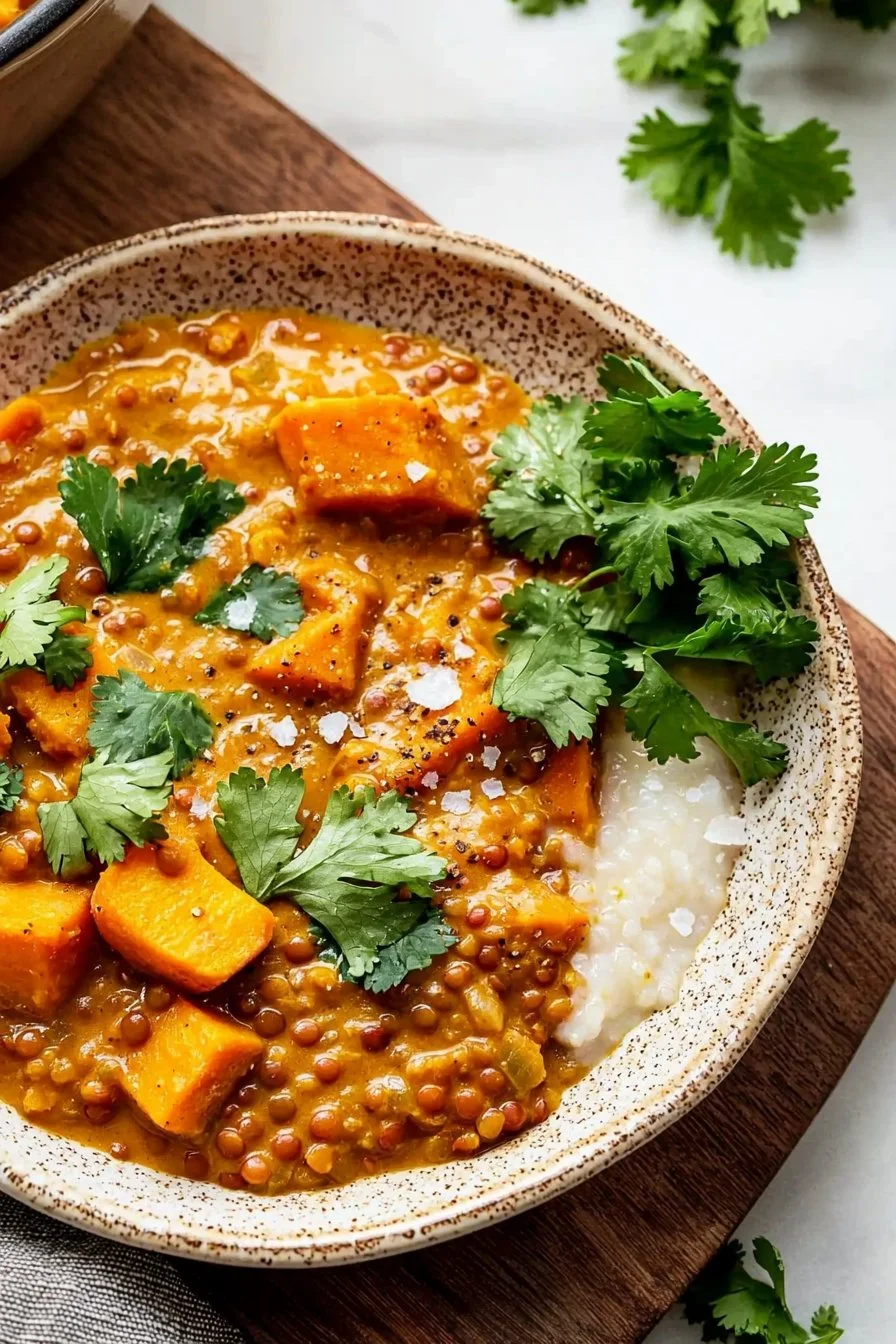 Creamy Sweet Potato and Red Lentil Curry