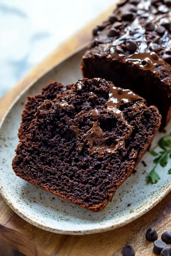 Dark chocolate mocha breakfast bread with rich chocolate and coffee flavors