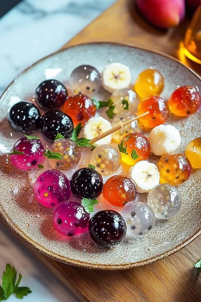 Colorful and delicious fruit bubble balls for a fun treat
