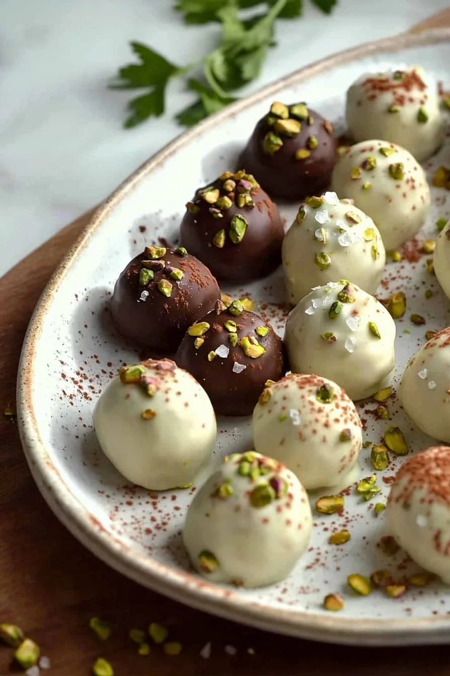 Divine White Chocolate and Pistachio Truffles