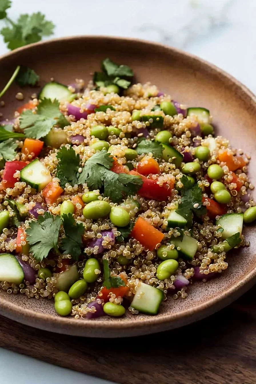 Easy Edamame Crunch Quinoa Salad