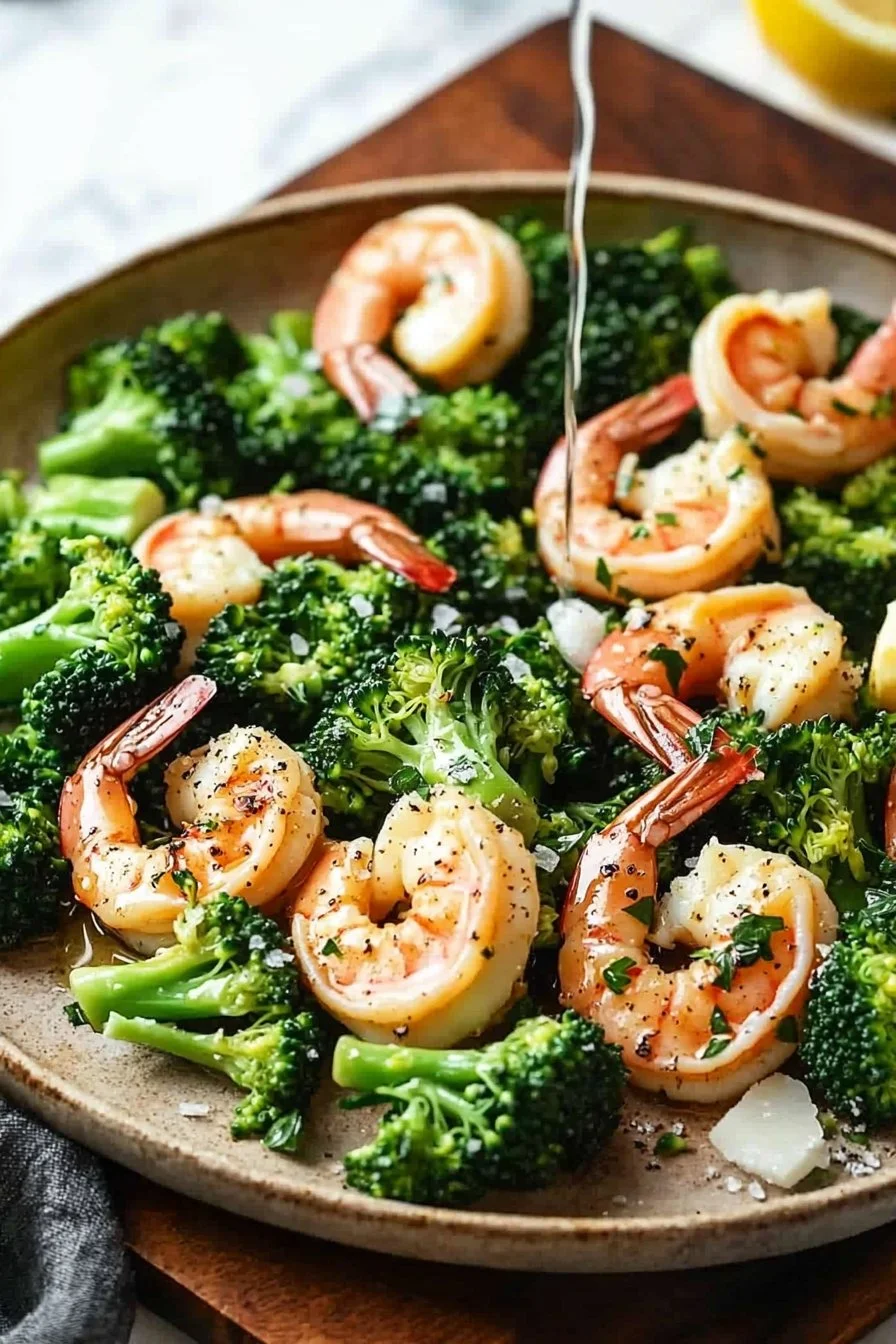 Easy Garlic Butter Prawns and Broccoli