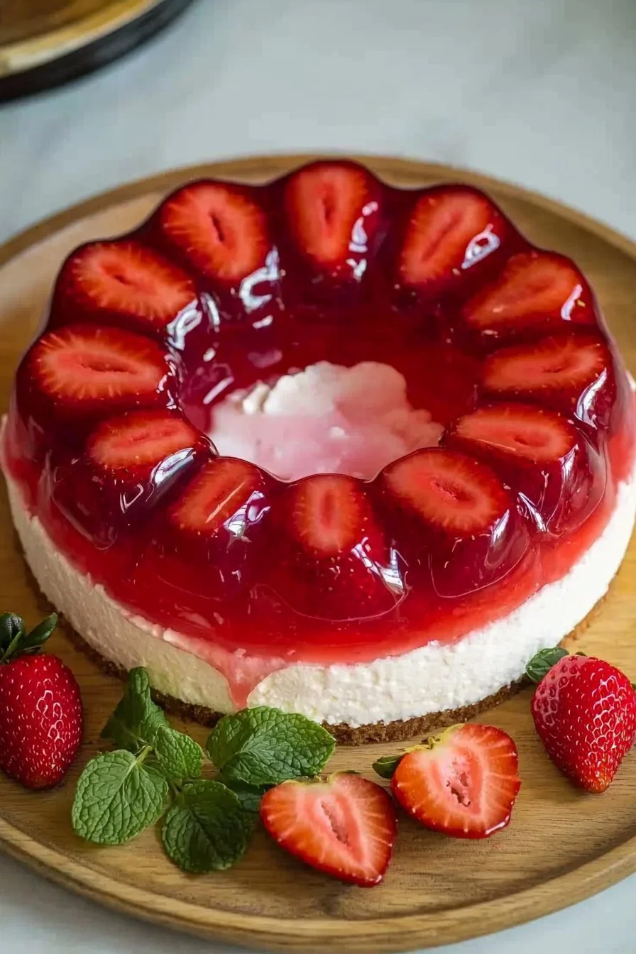 Elegant Strawberry Jelly Cake