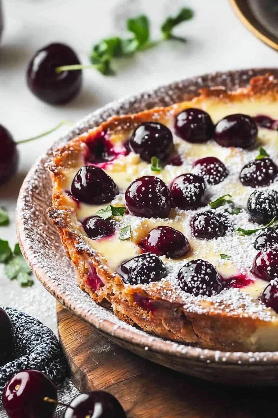 French Baked Cherry Custard