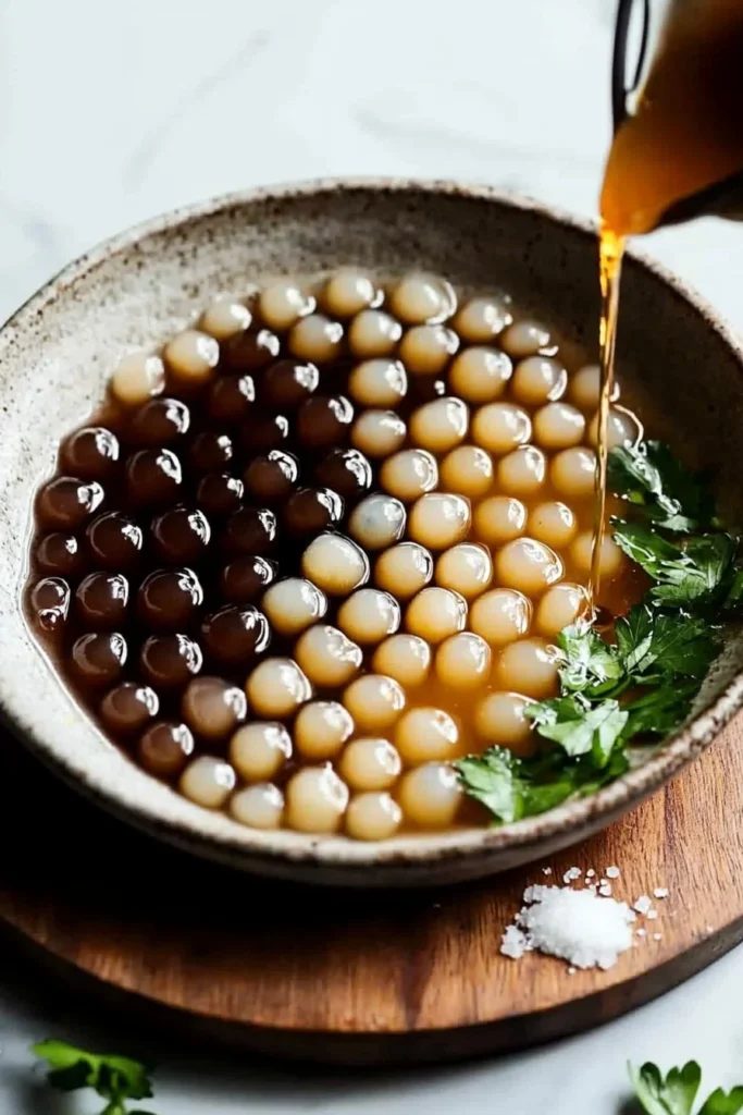 Homemade boba pearls for bubble milk tea recipe