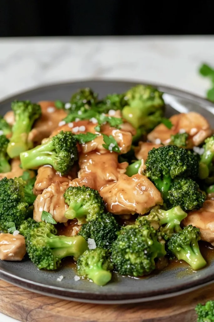 Delicious homemade chicken and broccoli dish served with rice