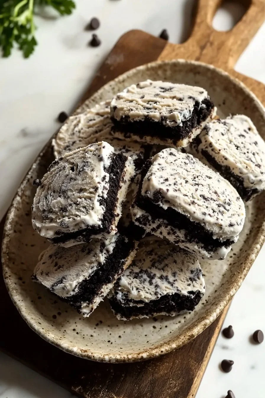 Homemade Cookies and Cream Ice Cream Sandwiches