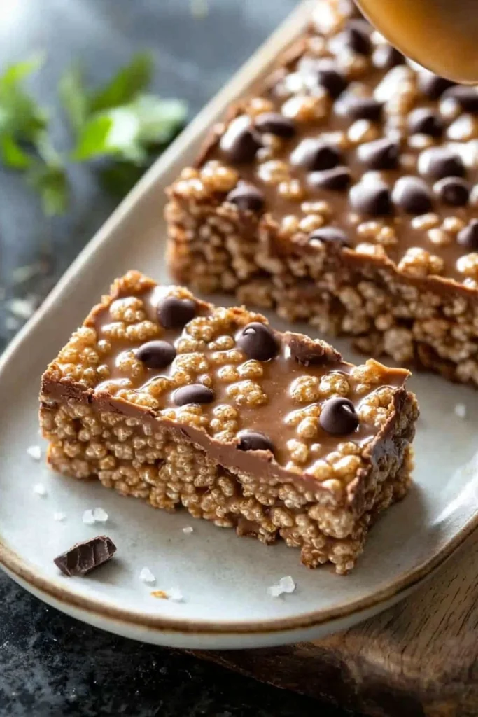 Homemade Crunch Bars with chocolate and crispy rice cereal