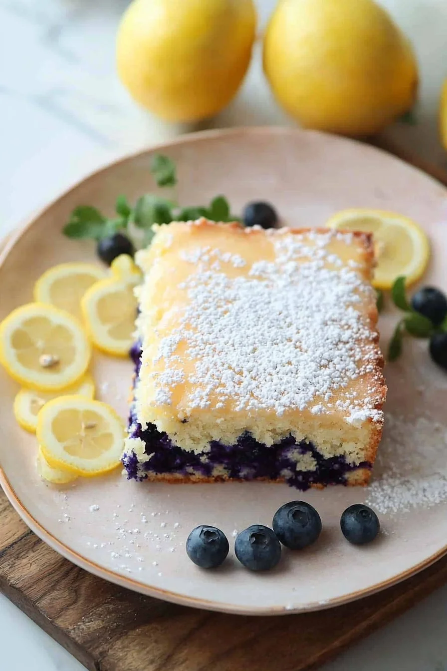 Homemade Lemon Blueberry Sheet Cake
