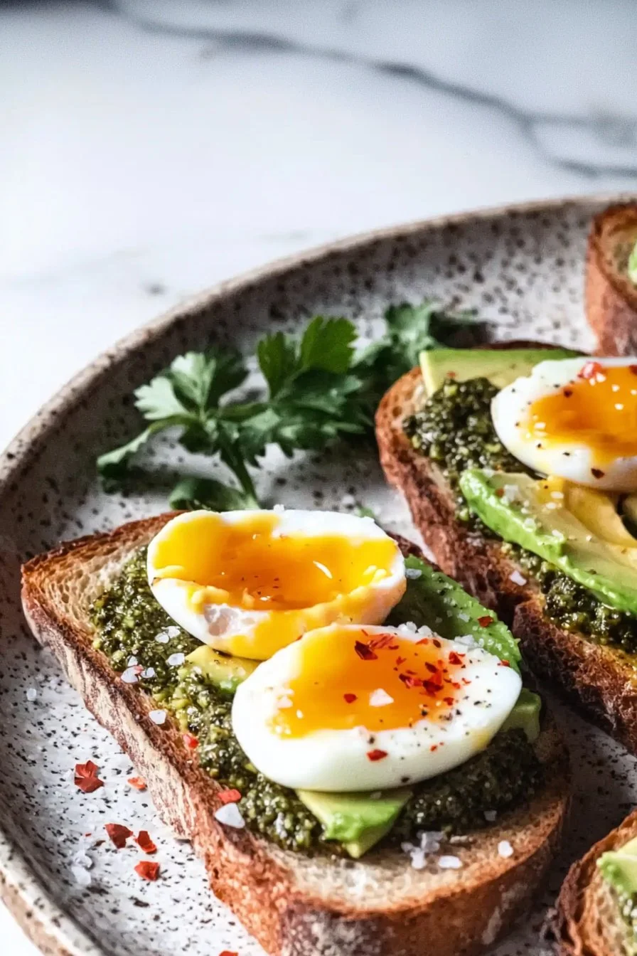 Jammy Egg, Avocado & Pesto Toast