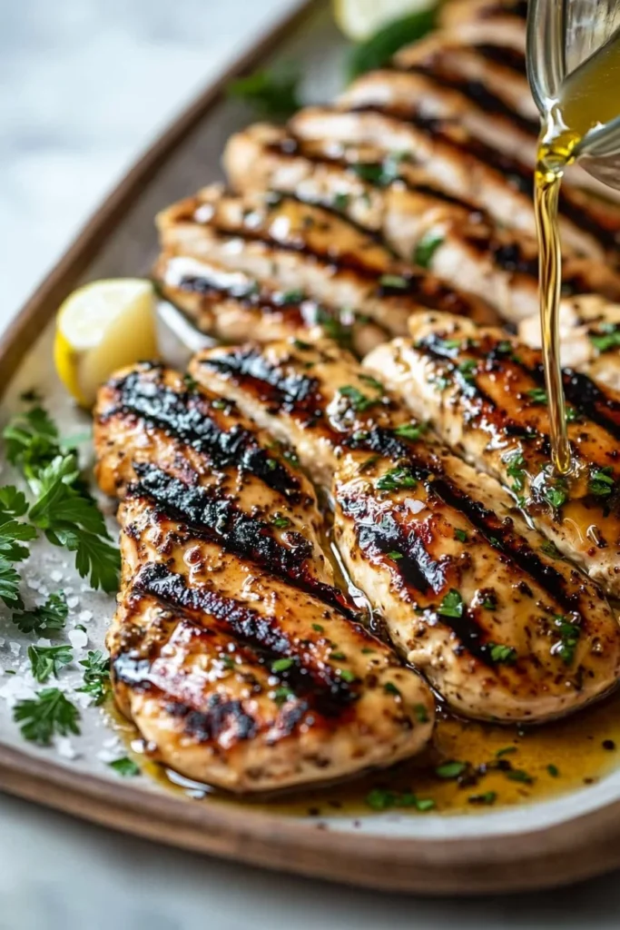 Juicy grilled chicken marinated with flavorful spices and herbs.