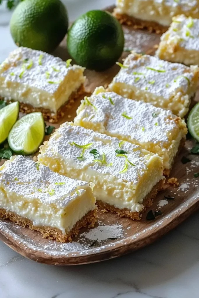Delicious Key Lime Pie Bars with a creamy filling and graham cracker crust