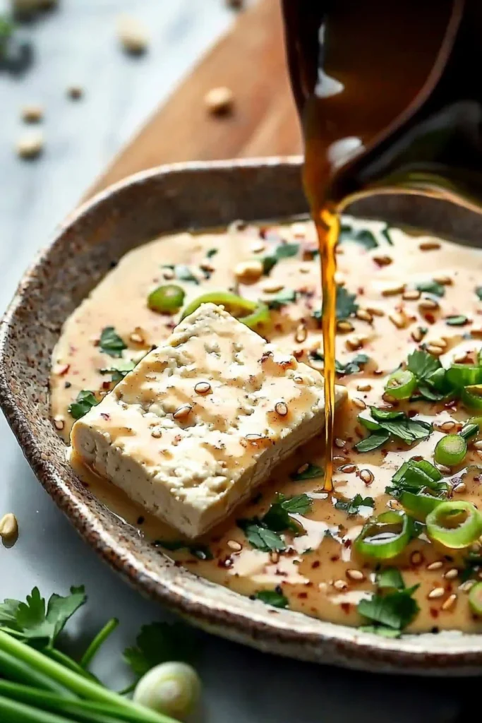 Delicious Marry Me Tofu served on a plate, garnished with herbs.