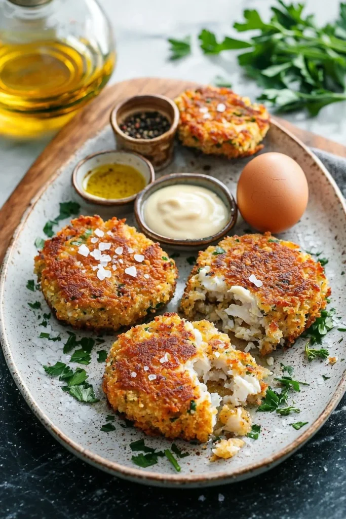 Maryland Style Fish Cake featuring fresh ingredients and rich flavors