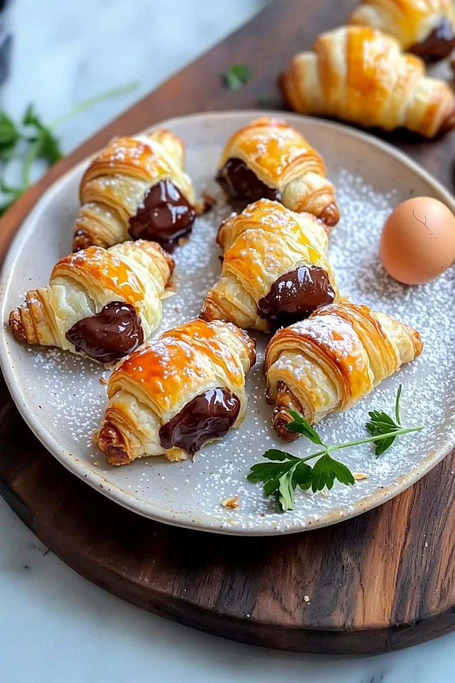 Mini Chocolate Hazelnut Croissants