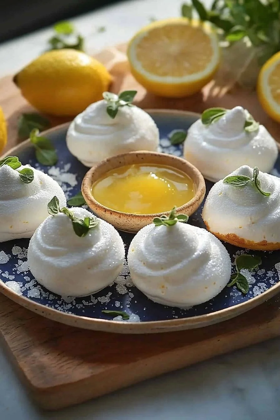 Mini Meringues with Lemon Curd