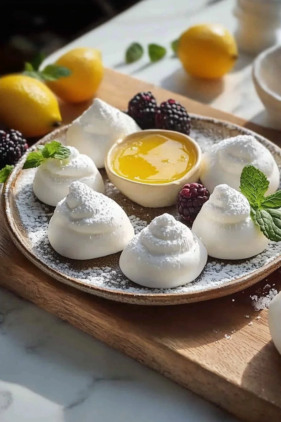 Mini Meringues with Lemon Curd