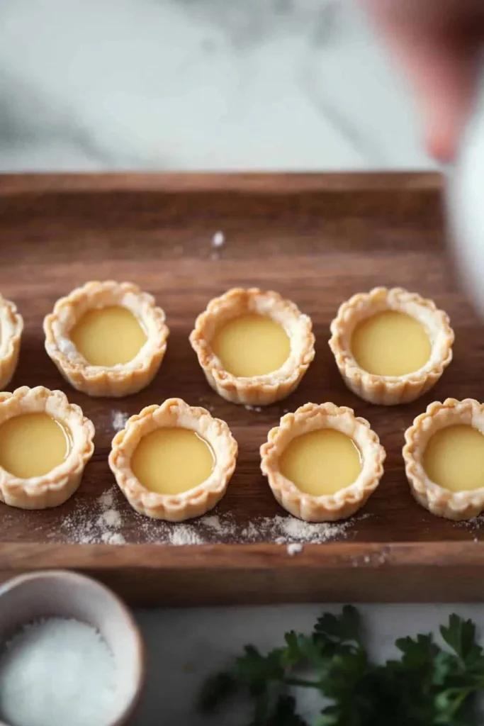 Mini tart shells ready for filling with fresh fruits and cream.