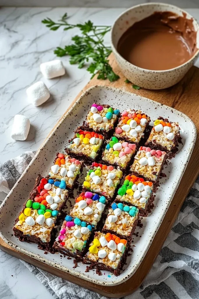 No-Bake Rainbow Slice dessert with vibrant layers of color