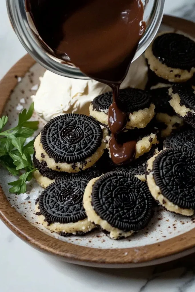 Delicious Oreo Cookies stacked on a plate ready to be enjoyed