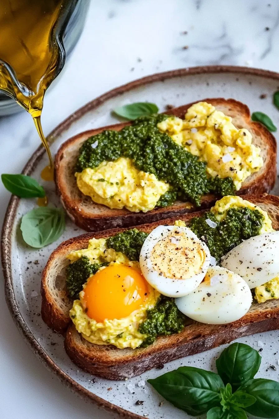 Pesto & Scrambled Eggs on Toast