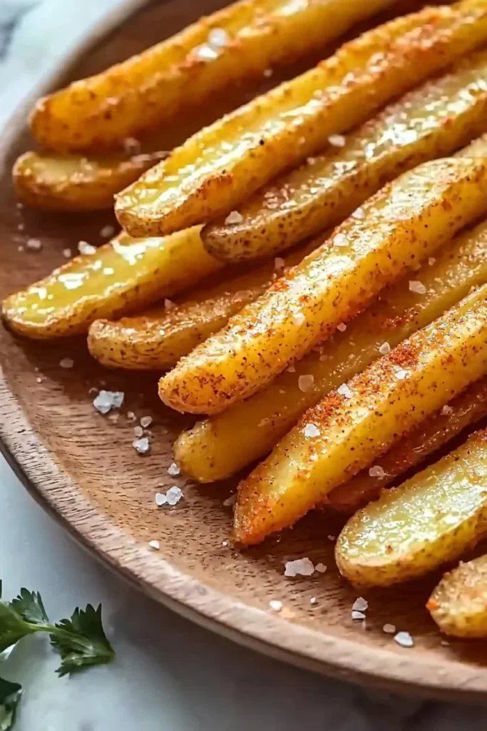 Golden crispy Potato Finger Sticks served as a tasty snack or side dish.
