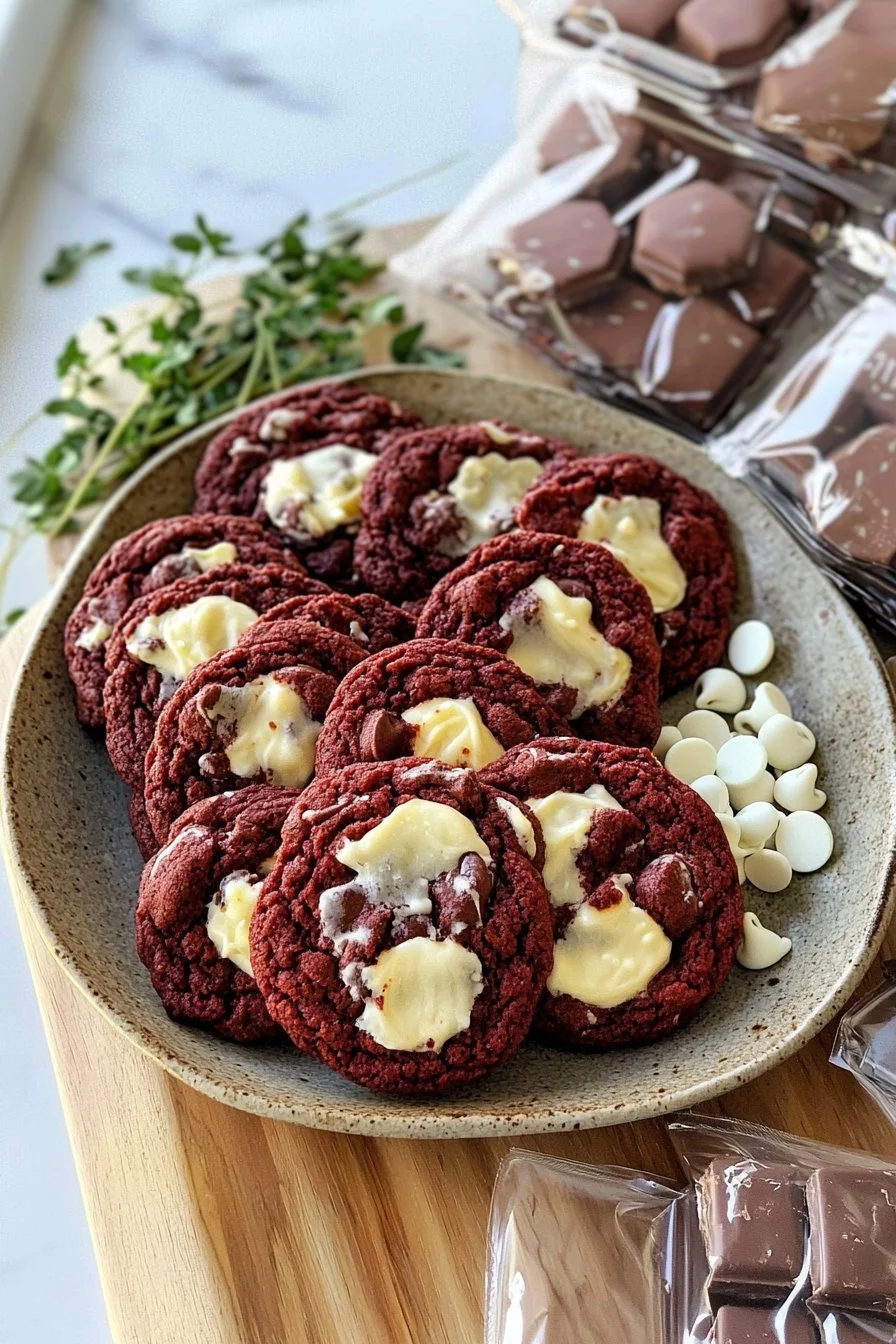 Red Velvet Cookies with White Chocolate