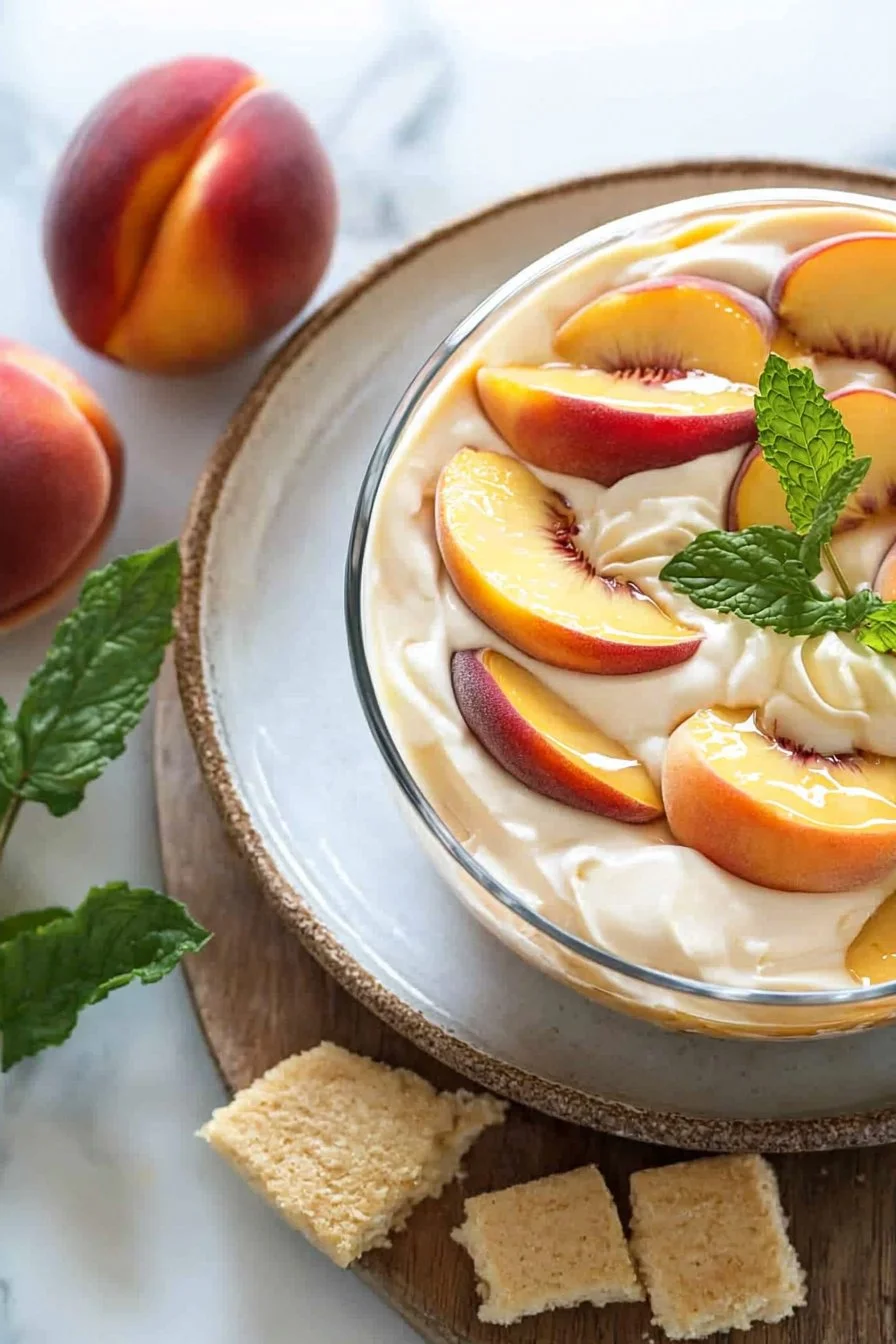 Refreshing Summer Peach Mousse Trifle