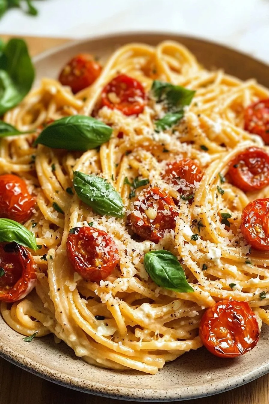 Roasted Tomato and Garlic Ricotta Pasta