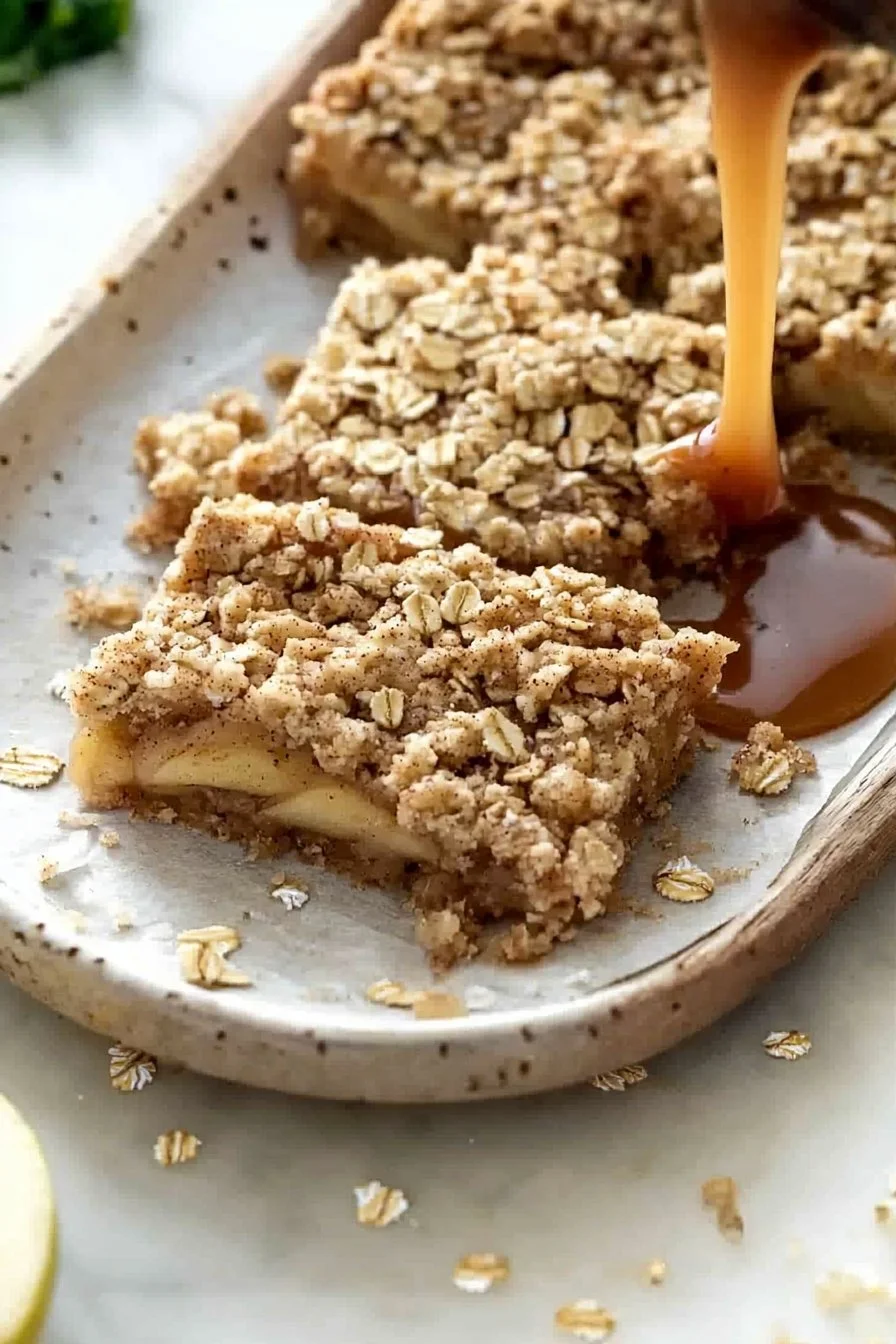Salted Caramel Apple Crisp Bars