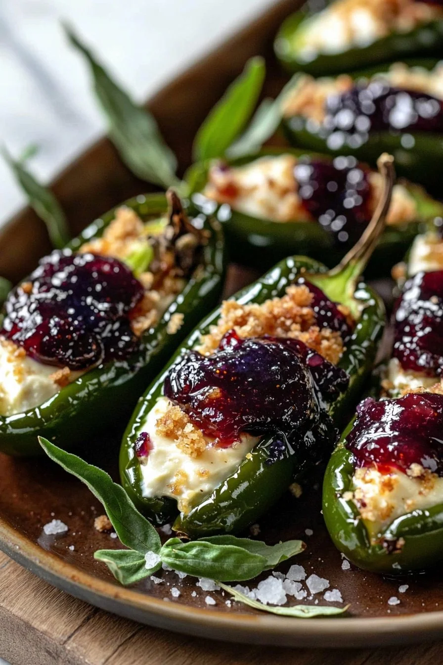 Spicy Blueberry Brie Jalapeño Poppers