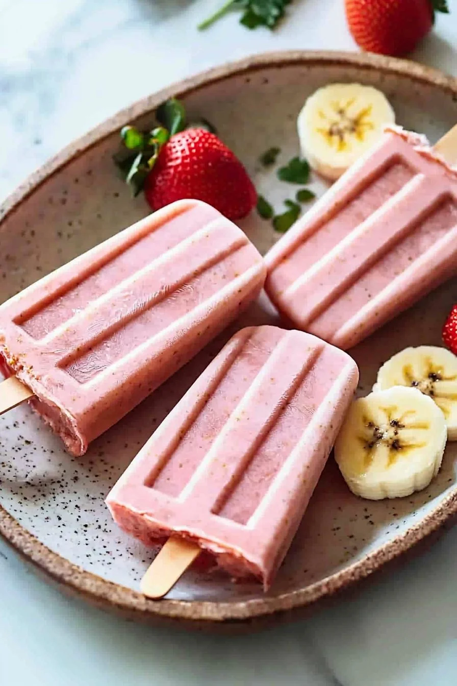 Strawberry Banana Popsicles