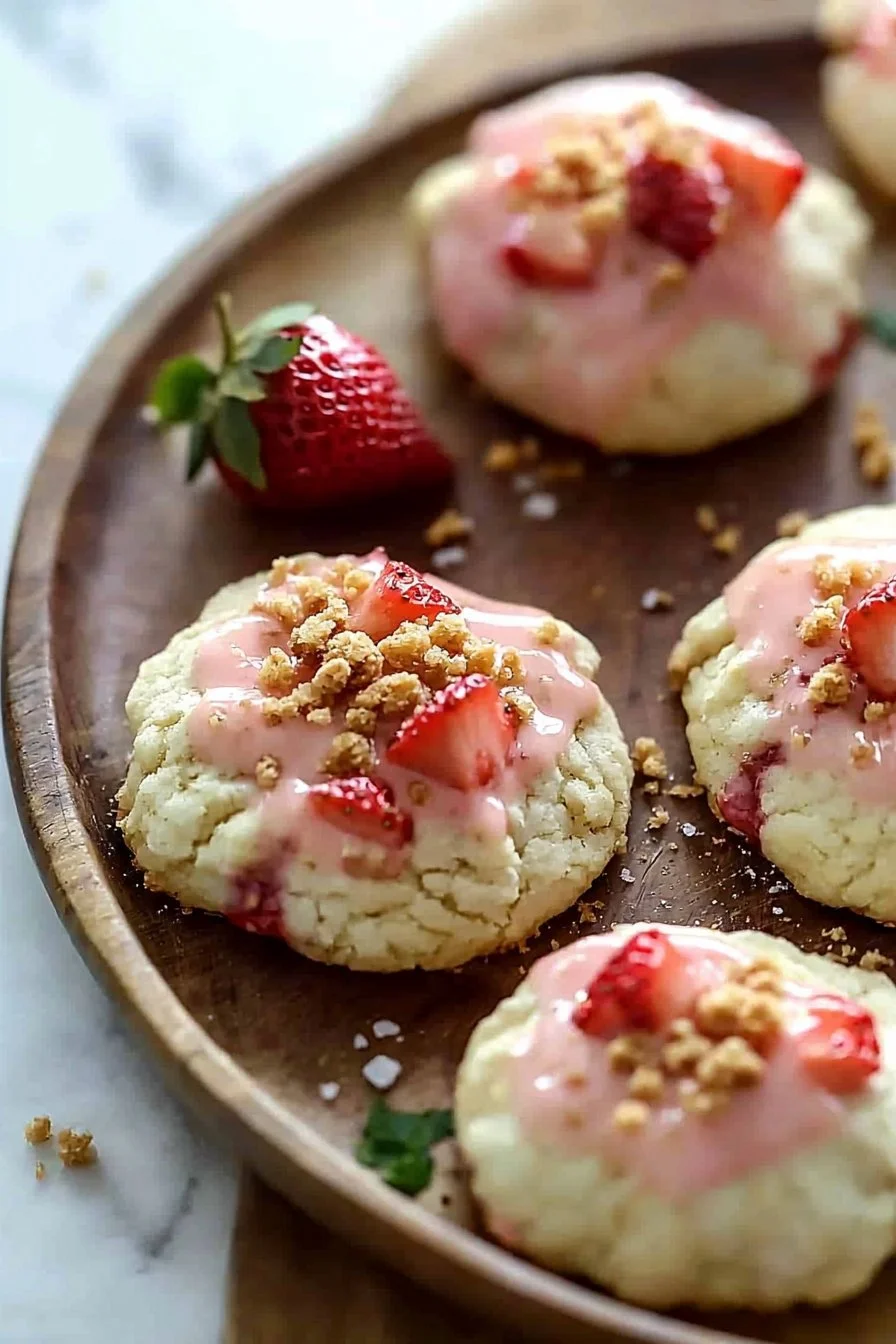 Strawberry Crunch Shortcake Cookies